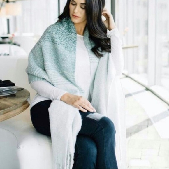 Mer Sea Soft Ombre Teal scarf, OS - Picture 1 of 5